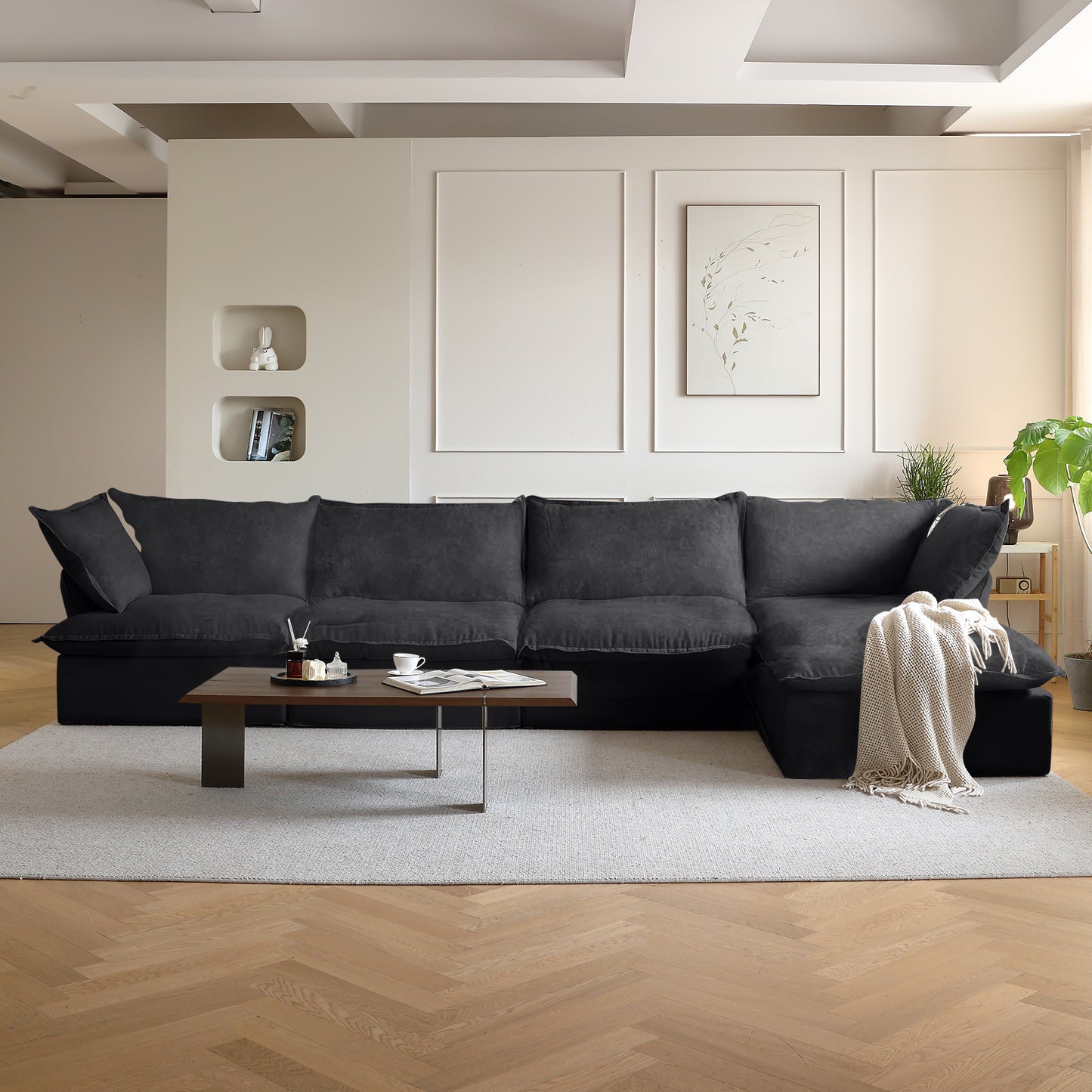 Modular Luxe 4-Seater Sectional in Black