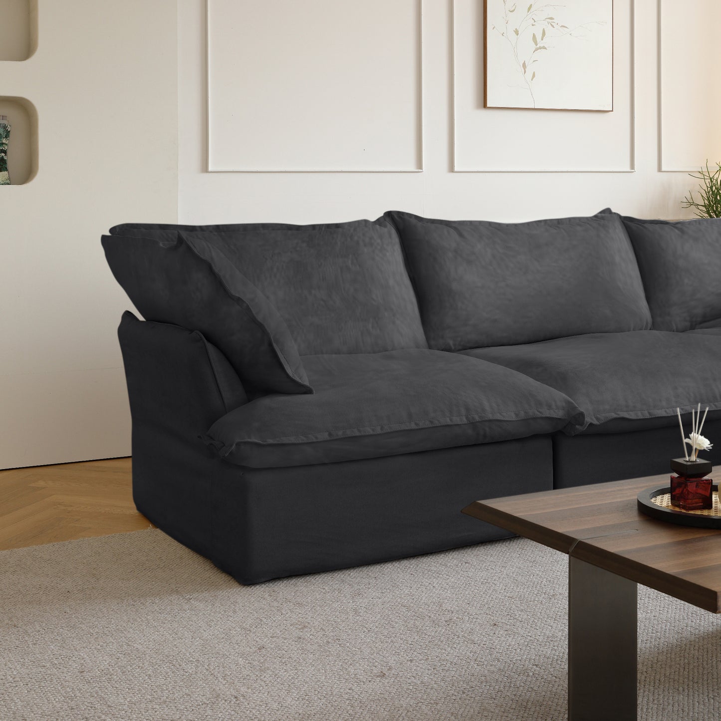 Modular Luxe 4-Seater Sectional in Black