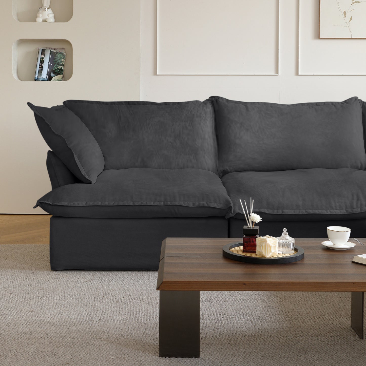Modular Luxe 4-Seater Sectional in Black