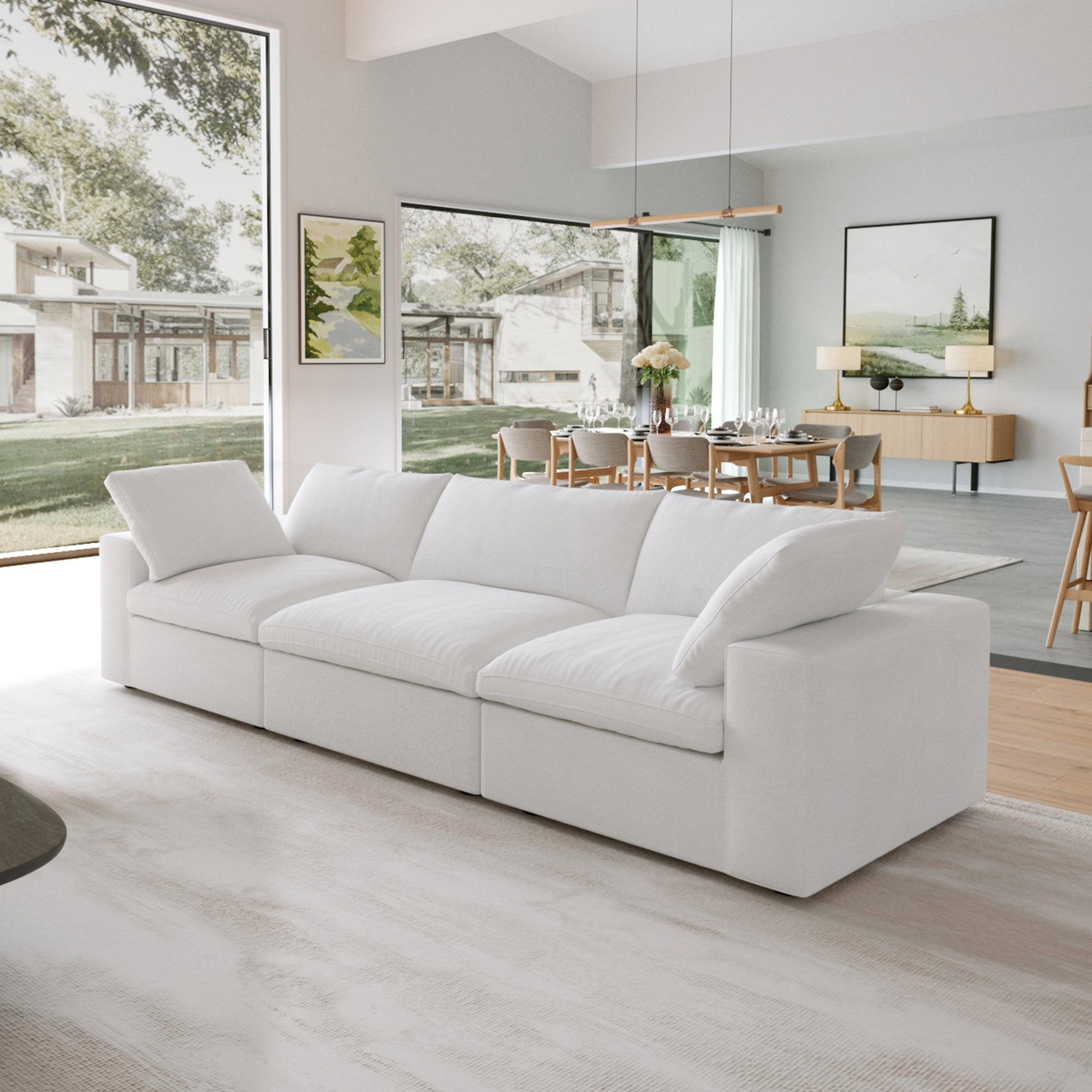 Classic Modular 3-Seater Sofa in White