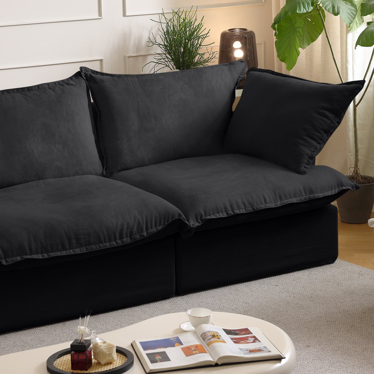 Modular Luxe 4-Seater Sectional in Black