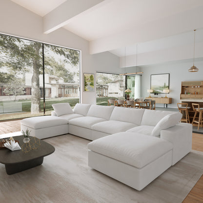 Classic Modular 4-Seater U-Sectional in White