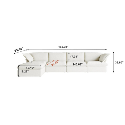 Modular Luxe 4-Seater Sectional in White