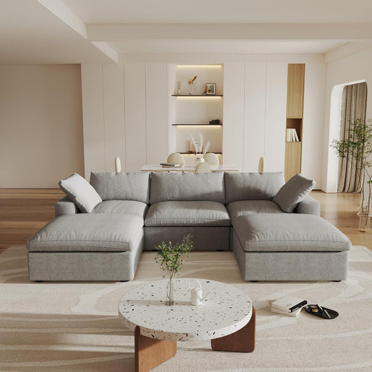 Classic Modular 3-Seater U-Sectional in Gray