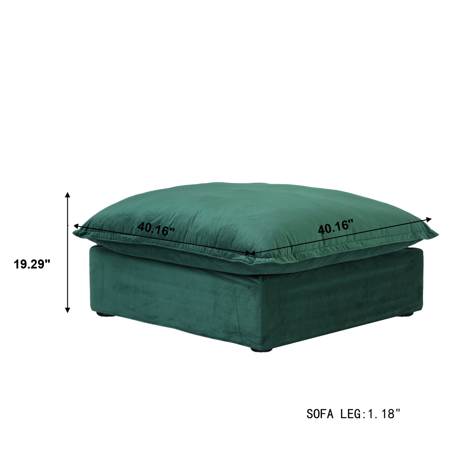 Modular Luxe Ottoman Piece in Pine